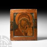 Russian Icon with Virgin of Kazan