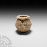 Neo-Sumerian Alabaster Kohl Pot with Lions