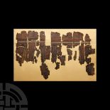 Egyptian Papyrus Fragment Group with Hieroglyphs from the Book of the Dead for Qed-Mut