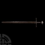Medieval Long Sword with Cocked-Hat Pommel