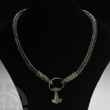 Viking Silver Thor's Hammer Necklace