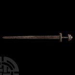 Viking Sword with Silver Inlaid Hilt