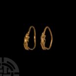 Greek Gold Eros Earrings