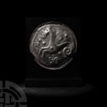 Large Geto-Thracian Silver Hippocampus Plaque