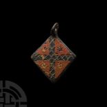 Medieval Knight's Gilt Enamelled 'Wyville Family' Heraldic Harness Pendant