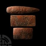 Pre-Columbian Aztec Carved Tile Group