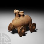 Large Western Asiatic Bull Rhyton with Wheels