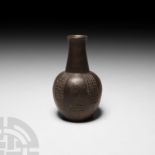 Pre-Columbian Black Ware Geometric Corn Vessel