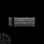 Large Akkadian Cylinder Seal with Double Register