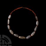 Carnelian and Agate Bead String