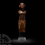 Large Egyptian Wooden Dignitary Figure