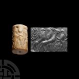 Large Mesopotamian Cylinder Seal with Animals