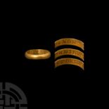 Gold Memento Mori Ring with 'NON . OMNIBVS . DORMIO'