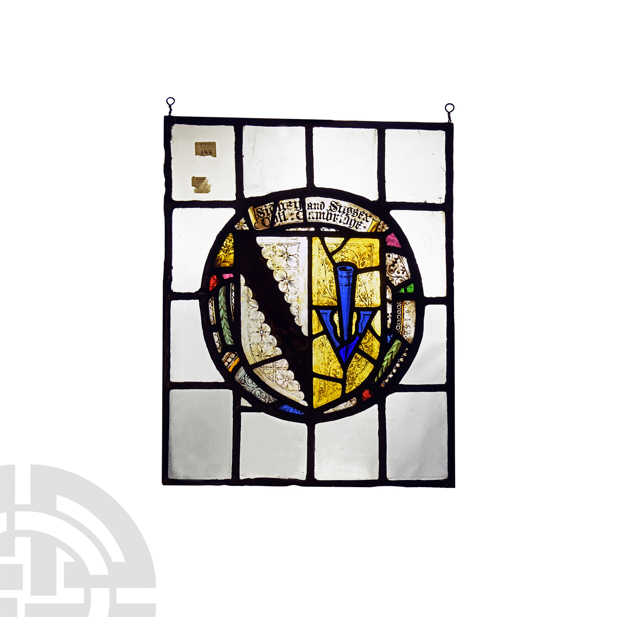 Medieval Stained Glass Roundel of the Arms of Sidney Sussex College Cambridge