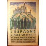 Daniel Vázquez Díaz - 'L'Espagne a Mille Visages' (Segovia Spain Travel Poster), lithograph, printed