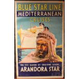 Jarrold & Sons (printers) - 'Blue Star Line Mediterranean Cruises, On the Queen of Cruising