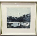 Charles Bartlett - 'Yachts at Pin Mill', 20th century soft ground colour etching with aquatint,