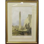 Louis Haghe, after David Roberts - 'Obelisk of Luxor', stone lithograph with hand-colouring,