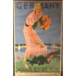 Hans Wilhelm Plessen - 'Germany Wants to See You' (Travel Poster), lithograph, published by