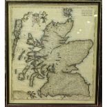 Frederik de Wit - 'Scotia Regnum' (Map of Scotland), 17th century engraving with later hand-