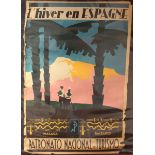 Casenave - 'L'Hiver en Espagne' (Spanish Ski Poster), lithograph, printed by Graficos Herrera
