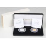 An Elizabeth II Royal Mint two-coin set 2020, comprising eight gram gold proof one pound coin and