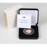 An Elizabeth II Jubilee Mint eight gram gold proof one pound coin 2019 commemorating the 75th