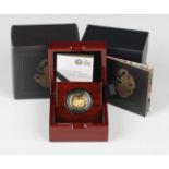 An Elizabeth II Royal Mint 'The Queen's Beasts' quarter-ounce gold proof commemorative coin 2018 '