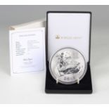 An Elizabeth II Jubilee Mint 'Valiant' ten ounce silver ten pounds coin 2018, cased.Buyer’s