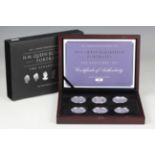 An Elizabeth II 'The Sculptors' Set' silver proof six-coin set 2015 commemorating the 'Longest