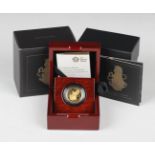 An Elizabeth II Royal Mint 'The Queen's Beasts' gold quarter-ounce proof commemorative coin 2017 '