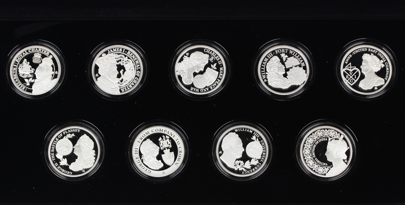 An Elizabeth II East India Company Mint 'The Empire Collection' silver proof nine-coin set 2019 - Image 4 of 4