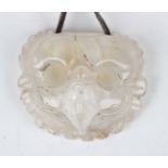 A pre-Columbian Mayan style carved rock crystal owl effigy amulet, probably 900-1000 AD,