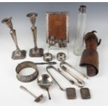 A collection of assorted silver items, including a rectangular photograph frame, Birmingham 1920