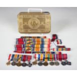 A group of seven First World War and later dress miniature medals, comprising 1914-15 Star,
