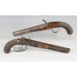 A pair of late 18th/early 19th century duelling pistols by Henry Nock, London, with sighted