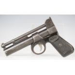 A Webley Junior .177 air pistol with spring-loaded action, stamped details to casing, and