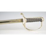 An Elizabeth II 1821 pattern officer's dress sword by Wilkinson sword with etched dumbbell-section