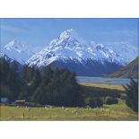 Geoffrey Shaw - Mount Cook, New Zealand, oil on canvas-board, signed and dated '94, 28.5cm x 38.5cm,