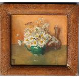 Frederick Boyd Waters - 'Moon Daisies', early 20th century oil on board, signed recto, titled verso,