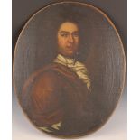 Circle of Godfrey Kneller - Oval Half Length Portrait of a Gentleman (possibly a Portrait of Godfrey