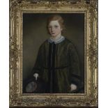 Continental Provincial School - Three-quarter Length Portrait of a Child holding a Hat and Riding
