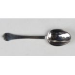 A mid-17th century Commonwealth silver trefid spoon, the bowl back with ribbed rat tail, the