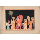 Margaret Winifred Tarrant - 'God rest you merry, gentlemen', early 20th century watercolour with
