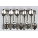 A set of ten Victorian silver Fiddle and Thread pattern dessert spoons, London 1868 by Goldsmiths
