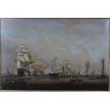 William Joy - Fleet Review with Queen Victoria's HMY Victoria and Albert, 19th century oil on