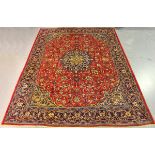A Mahal carpet, North-west Persia, late 20th century, the red field with a shaped flowerhead