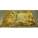 A large 20th century French Aubusson style machine made tapestry wall hanging, depicting a