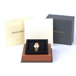 A Baume & Mercier Riviera 18ct gold lady's bracelet wristwatch, the signed white dial with black