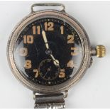 A Longines silver circular Borgel cased gentleman's wristwatch, the signed jewelled lever movement